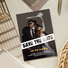 Moderne leuke foto bruiloft save the date