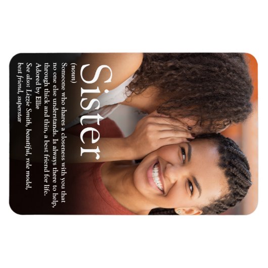 Moderne Leuke Foto Cool Beste Zus Ooit Definitie Magneet (Horizontaal)