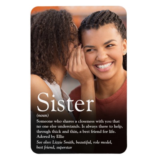 Moderne Leuke Foto Cool Beste Zus Ooit Definitie Magneet (Verticaal)