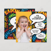 Moderne Leuke Foto Verjaardagsfeest Kaart (Voorkant / Achterkant)