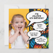 Moderne Leuke Foto Verjaardagsfeest Kaart (Voorkant)