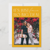 Moderne Leuke Gele Foto Bruiloft Uitnodiging (Voorkant)