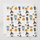 Moderne leuke gezellige familie Halloweenfeest uit Kaart (Achterkant)