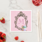 Moderne leuke girly strepen partij monogram servetten (Insitu)
