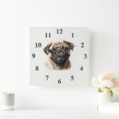 Moderne Leuke gouden retriever Beste Hond Moeder O Vierkante Klok (Huis)