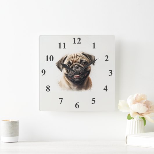 Moderne Leuke gouden retriever Beste Hond Moeder O Vierkante Klok (Huis)