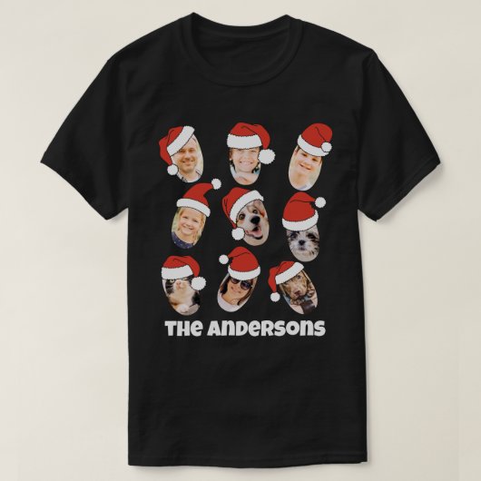 Moderne Leuke Grappige Kerstman Hoeden Negen Famil T-shirt (Design voorkant)