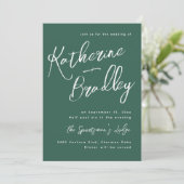 Moderne, leuke handschrijfstellen noemen groene pe kaart (Staand voorkant)