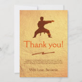 Moderne Leuke Jongen Karate Silhouet Kinderen Verj Bedankkaart (Voorkant)