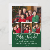 Moderne Leuke Kalligrafie 4 Foto Feliz Navidad Gre Feestdagenkaart (Voorkant)