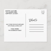 Moderne Leuke Kalligrafie Kraft 5 Foto Nieuwjaar Briefkaart (Achterkant)