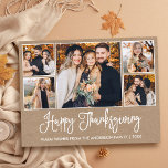 Moderne Leuke Kalligrafie Kraft 5 Foto's Thanksgiv Briefkaart<br><div class="desc">Modern Fun Calligraphy Script Happy Thanksgiving Family 5 Photo Kraft Briefkaart</div>