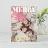 Moderne Leuke Kerst Familie Foto 2024 Feestdagenkaart (Staand voorkant)