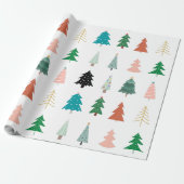 Moderne leuke kerstbomen, wit groen cadeaupapier (Uitgerold)