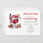Moderne leuke kerstcocktails feest uitnodiging (Voorkant)