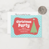 Moderne Leuke Kerstfeest Uitnodiging (Voorkant / Achterkant in situ)