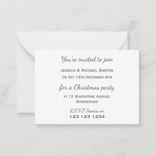 Moderne Leuke Kerstfeest Uitnodiging (Achterkant)