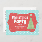 Moderne Leuke Kerstfeest Uitnodiging (Voorkant / Achterkant)