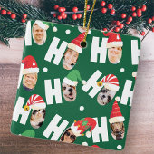 Moderne Leuke Kerstman Hoeden Negen Familie Foto's Keramisch Ornament