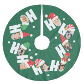 Moderne Leuke Kerstman Hoeden Negen Familie Foto's Kerstboom Rok (Voorkant)