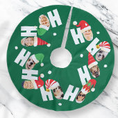 Moderne Leuke Kerstman Hoeden Negen Familie Foto's Kerstboom Rok