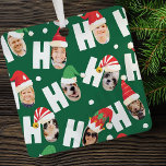Moderne Leuke Kerstman Hoeden Negen Familie Foto's Metalen Ornament<br><div class="desc">Dit eenvoudige en moderne ontwerp is samengesteld uit speelse scripttypografie.</div>