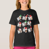 Moderne Leuke Kerstman Hoeden Negen Familie Foto's T-shirt (Voorkant)