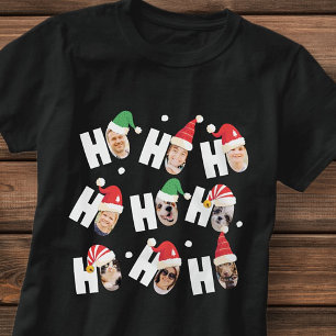 Moderne Leuke Kerstman Hoeden Negen Familie Foto's T-shirt