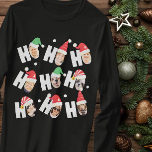 Moderne Leuke Kerstman Hoeden Negen Familie Foto's T-shirt