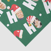 Moderne Leuke Kerstman Hoeden Negen Familie Foto's Tissuepapier (Detail)