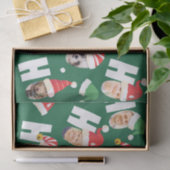 Moderne Leuke Kerstman Hoeden Negen Familie Foto's Tissuepapier (Geschenk)