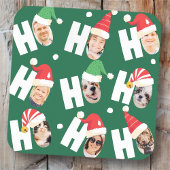 Moderne Leuke Kerstman Hoeden Negen Familie Foto's Vierkante Sticker