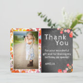 Moderne Leuke Kleurrijke Blots Foto Verjaardag Bedankkaart (Staand voorkant)