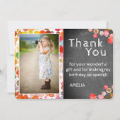 Moderne Leuke Kleurrijke Blots Foto Verjaardag Bedankkaart (Voorkant)