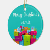 Moderne leuke kleurrijke cadeaus kerst keramisch ornament (Links)