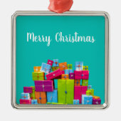 Moderne leuke kleurrijke cadeaus kerst metalen ornament (Voorkant)