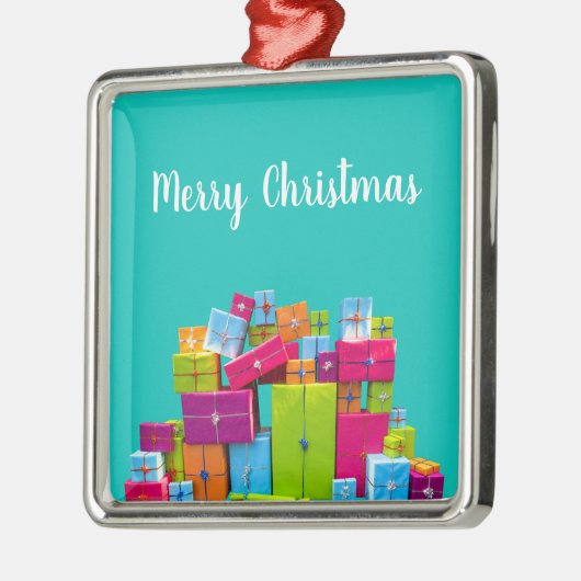 Moderne leuke kleurrijke cadeaus kerst metalen ornament (Links)