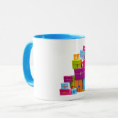 Moderne leuke kleurrijke cadeaus kerst mok (Voorkant links)