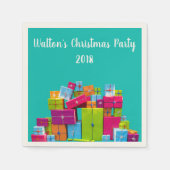 Moderne leuke kleurrijke cadeaus kerst servet (Voorkant)