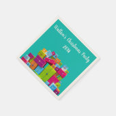 Moderne leuke kleurrijke cadeaus kerst servet (Hoek)