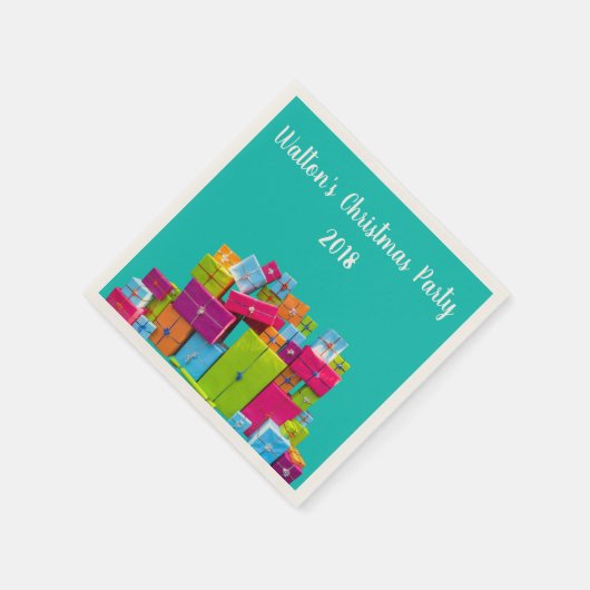 Moderne leuke kleurrijke cadeaus kerst servet (Hoek)