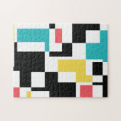 Moderne, leuke, kleurrijke geometrische vormgeving legpuzzel (Horizontaal)