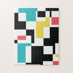 Moderne, leuke, kleurrijke geometrische vormgeving legpuzzel