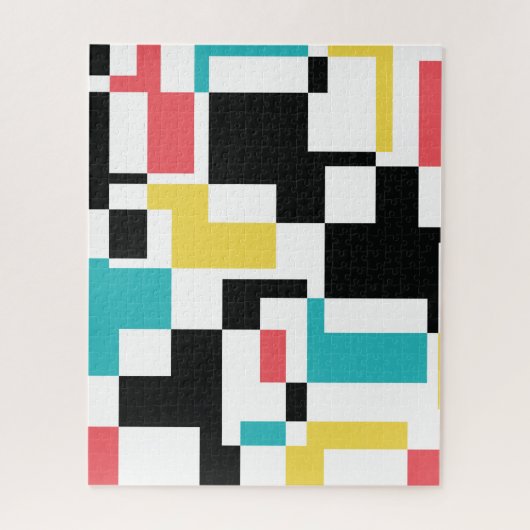 Moderne, leuke, kleurrijke geometrische vormgeving legpuzzel (Verticaal)