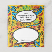 Moderne leuke kleurrijke spraakbubbel plaatskaartje (Buitenkant ongevouwen)