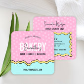 Moderne Leuke Kleurrijke Trendy Cartoon Cake Bakke Vierkante Visitekaartje