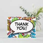 Moderne Leuke Kleurrijke Typografie Bedankkaart (Staand voorkant)