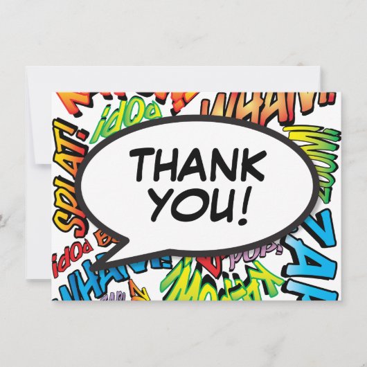 Moderne Leuke Kleurrijke Typografie Bedankkaart (Voorkant)