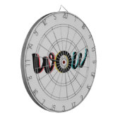 Moderne, leuke, kleurrijke typografische vormgevin dartbord (Voorkant Links)