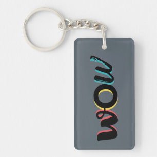 Moderne, leuke, kleurrijke typografische vormgevin sleutelhanger